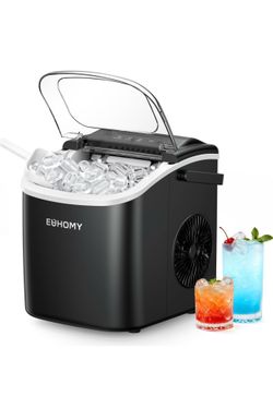 EUHOMY Portable Countertop Ice Maker – 26 lbs/Day – Black