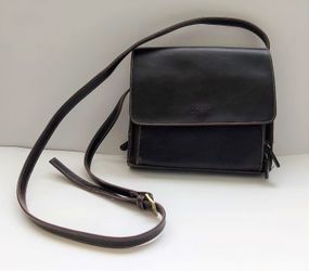 KRAZY HORSE Leather Handbag 8 Pockets Crossbody Bag, Brown L9" x H8" x W2.5"