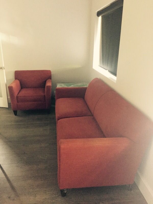 Crate & Barrel Hennessy Sofa + Arm Chair