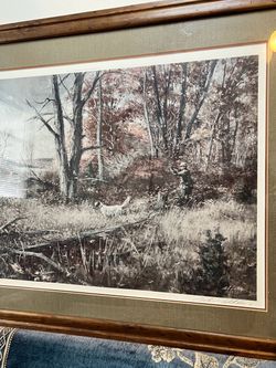 Robert Abbett “Hunting the Edges” 1978 Signed Numbered 301/500 Framed Hunting Print