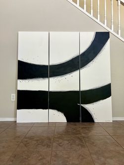 “NO BOUNDARIES” 5x5 Feet Triptych -3 Piece Custom Size & Color Original Art