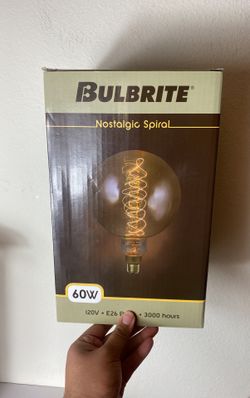 2Bulbrite 137401 60 Watt Incandescent G63 Globe GLOBE SHAPED GRAND NOSTALGIC SPIRAL