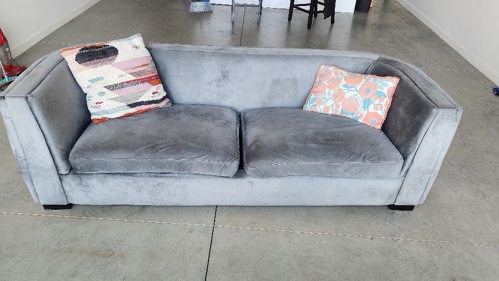 Tufted Velvet Gray Sofa