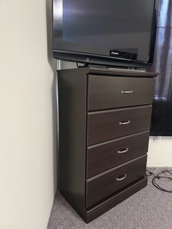 Dark Brown 4-Drawer Chest Dresser