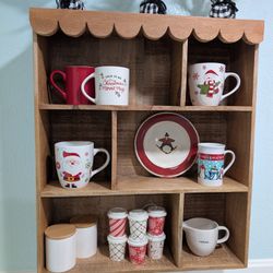 Wood Display Shelf, Farmhouse Style Scalloped Trim 
