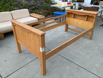 Wooden bed frame twin size