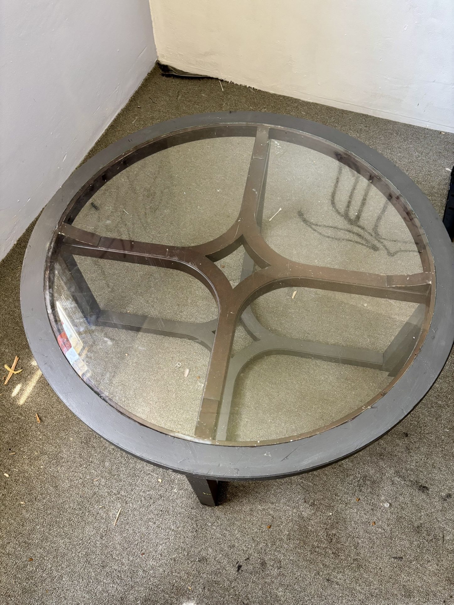 Glass top coffee table