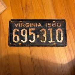 1960 VA License Plate