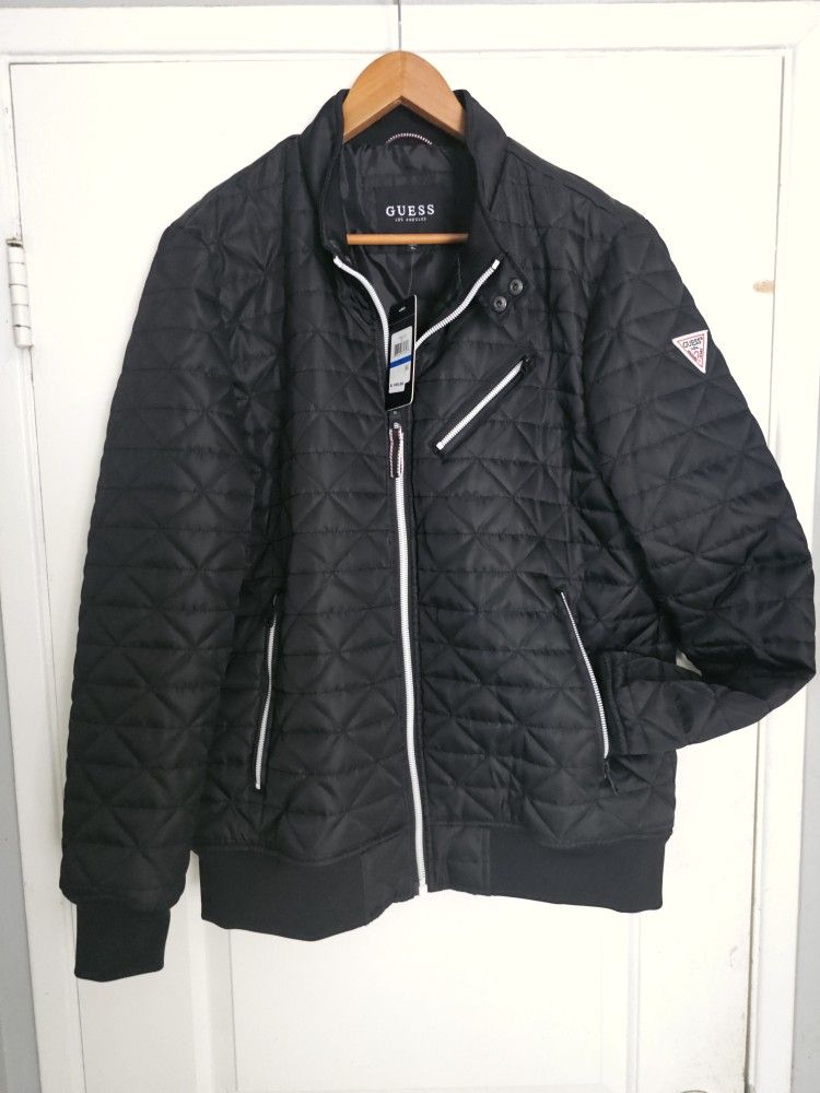 Men's Extra Large Black XL Guess Quilted Jacket