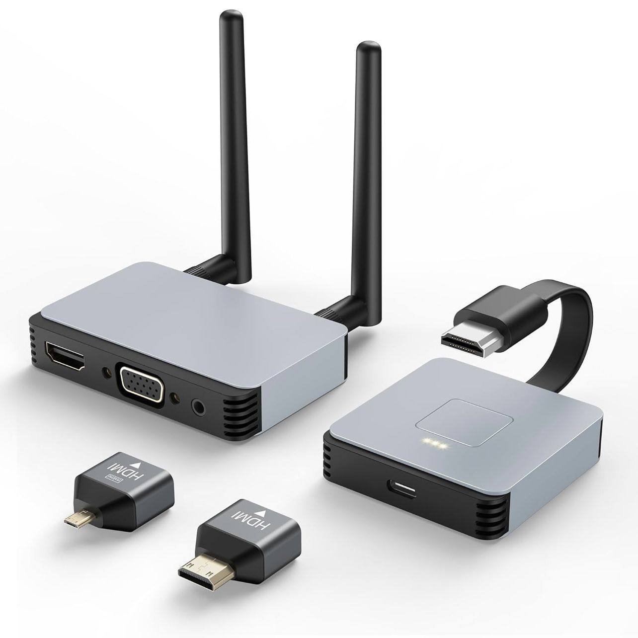 Wireless HDMI Transmitter and Receiver - Plug & Play 2.4/5GHz Streaming Video/Audio from Laptop, PC to HDTV/Projector/Monitor