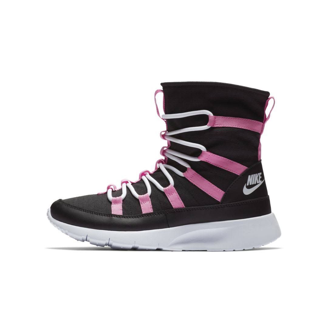 Nike Venture GS Black Pink Youth 6.5 (Women’s 8) Faux Fur Lining Shoes — High Top. New Without Box