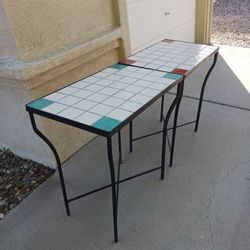 Ceramic Table Top With Metal Frame 2 Tables