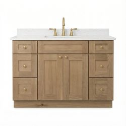 48” White Oak Vanity - Quartz Top Included
