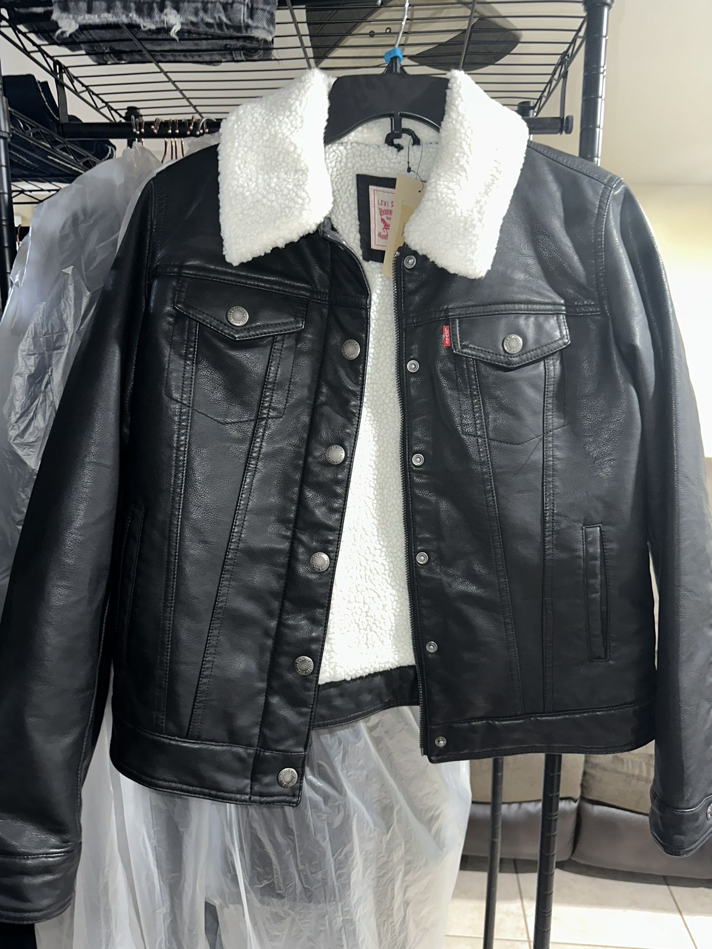 Levi’s Faux Fur Medium Leather Jacket