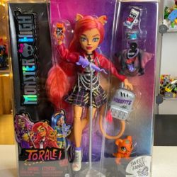 Monster High G3 TORALEI STRIPE Doll with Pet Sweet Fangs & Accessories 2022 New