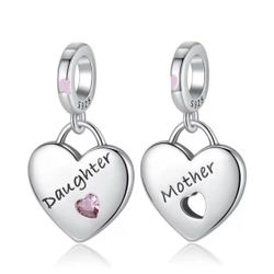 2 Sterling Silver Mother And Daughter Charms 