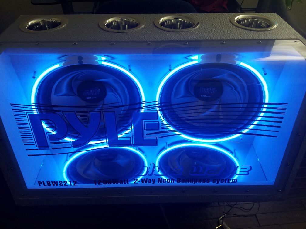 Pyle PLBWS212 Subwoofer Neon/ Amplifier Nitro BMW-482 1200W