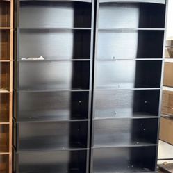 76” H,6-Tier Wooden Bookshelf, Bookshelf with Storage, Floor Standing Modern Style Display Bookcase , Black(2pcs)