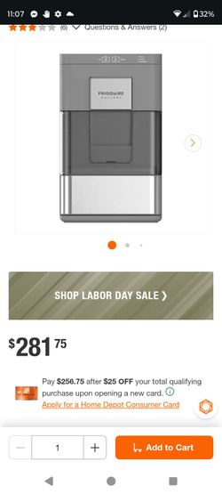 New Frigidaire  Countertop Portable Nugget Ice Maker in Grey with Stainless Steel Accents
