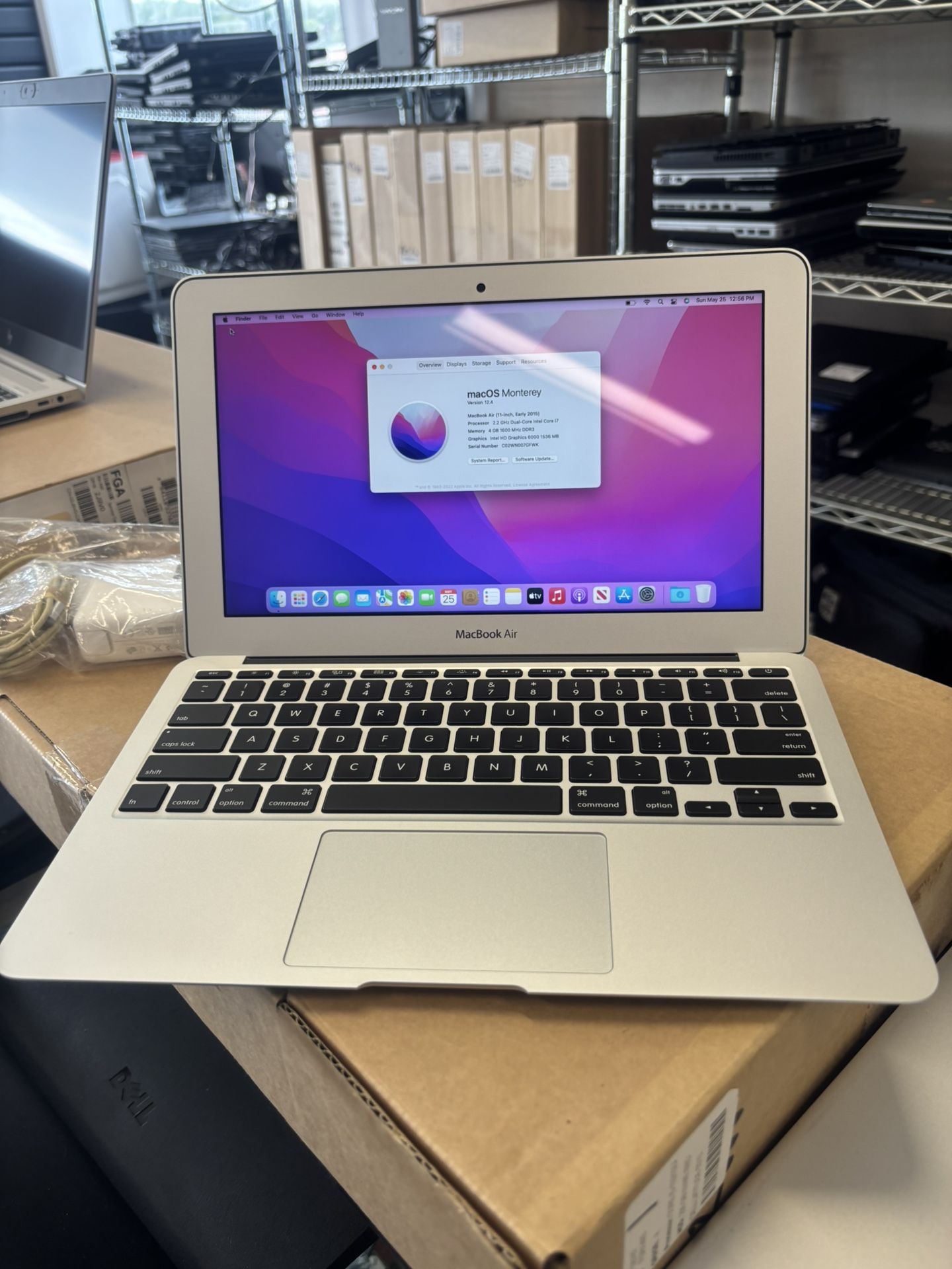 11 inch MacBook Air, early 2015 Core i7, 4gb ram, 128gb SSD, macOS Monterey, comes with charger only $125