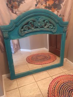 Huge turquoise mirror