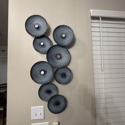 Blue and gold wall art 