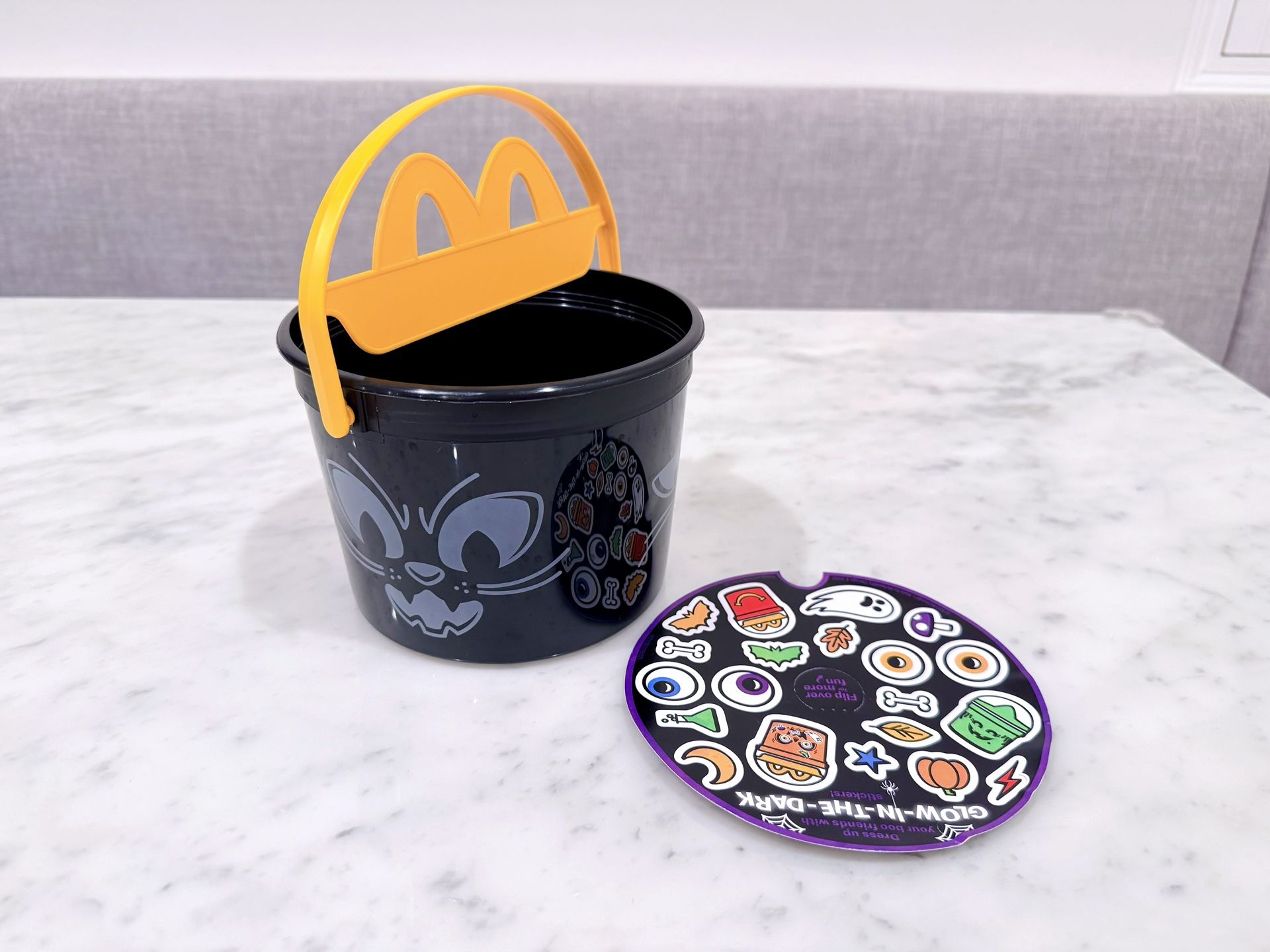 McDonald's Halloween Bucket Pail 2025 Monster Boo Buckets Trick or Treat Stickers