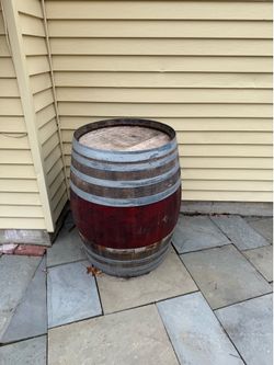 Rustic Full Size Oak Wine Barrel - Planter / Trash Can / Garden Decor