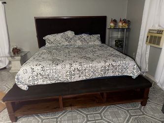 King Size Bed Frame with Storage Drawersa