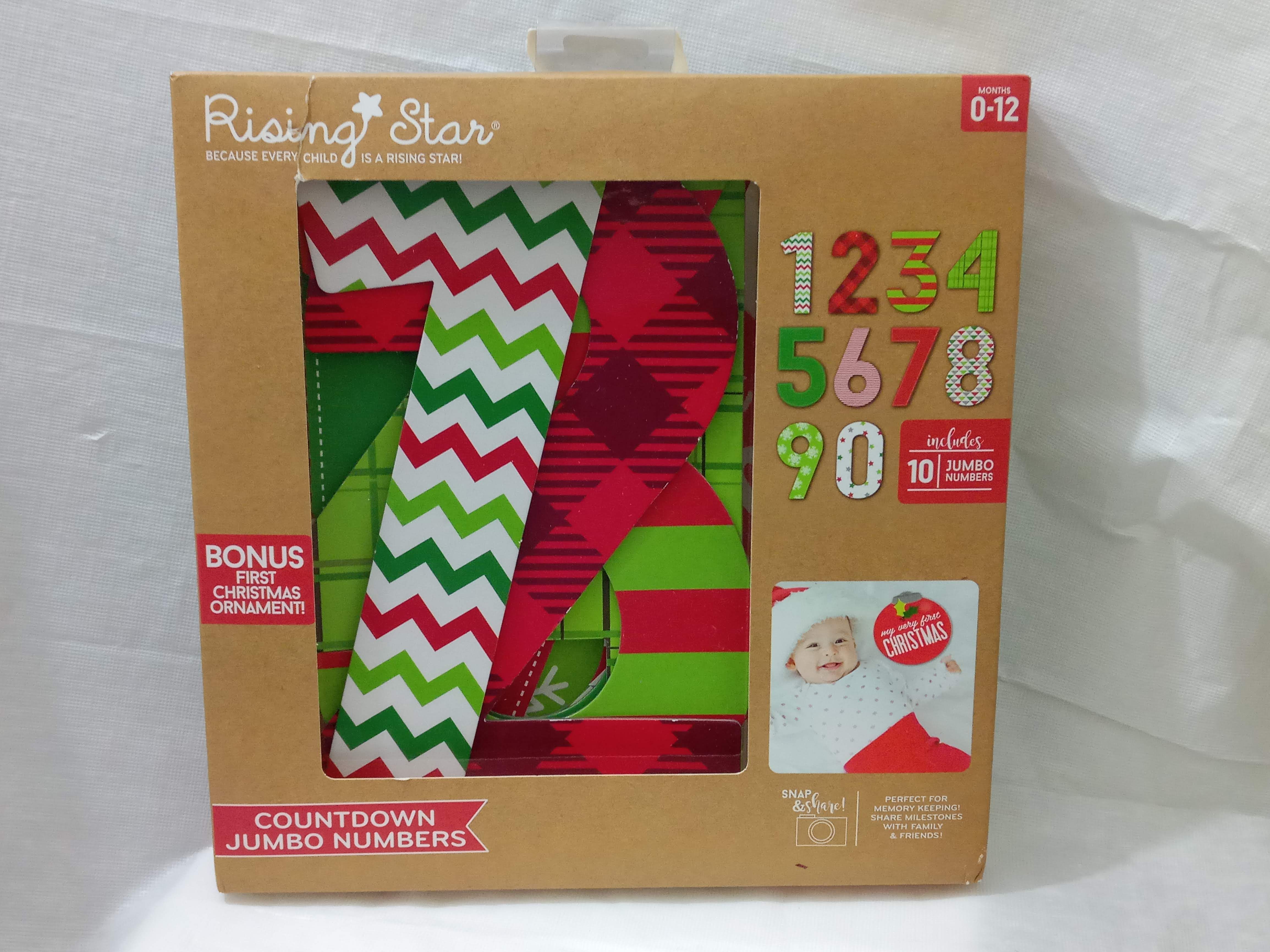 BRAND NEW RISING STAR COUNTDOWN JUMBO NUMBERS - RED -WHITE & GREEN COLORS