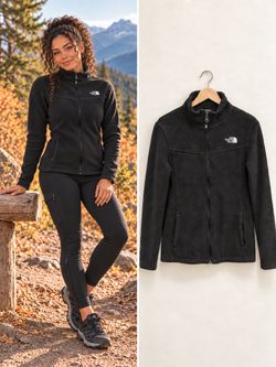 The North Face Maggy Full Zip Sweater Fleece Jacket Women's Large Black