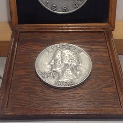 Vintage Wall Art  1964 George Washington Quarter 