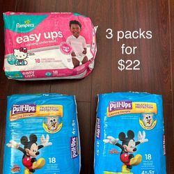3 Packs Huggies/ Pampers Diapers 3 Packs For $22