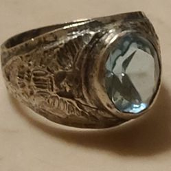 Jewelry / vintage Military Ring silver with stone $50