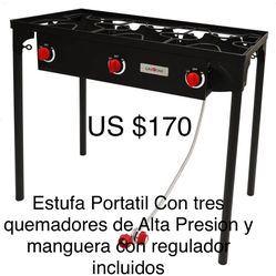 Estufa Portátil Con Tres Quemadores De De Alta Presión 