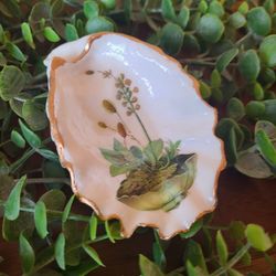 Dark academia Mushroom Oyster shell - trinket dish