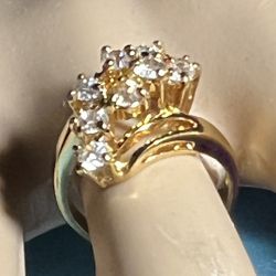 💎14K Gold Waterfall Cocktail Ring