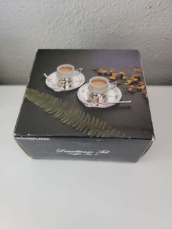 Silverplated Demitasse Set Coffee for Two.
