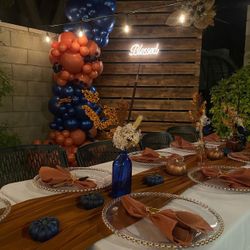 Backdrop and balloon arch