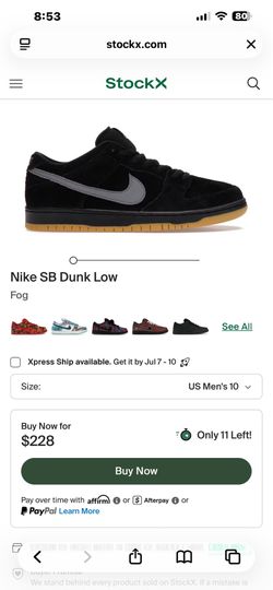 Nike SB Dunk Low ‘Fog’ -US Men 10-