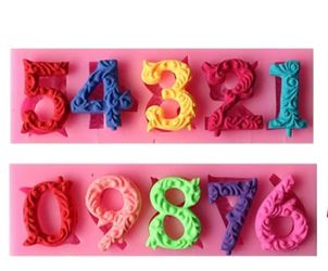 3D Number 0-9 Letter Silicone Molds  Sugarcraft Chocolate Candy Fondant Mold Candle Resin Cake Decoration Tools for Baby Sh