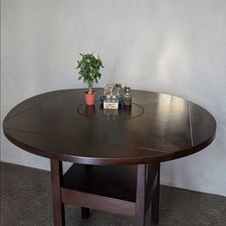 Heavy-Duty Convertible Wooden Table  Lazy Susan