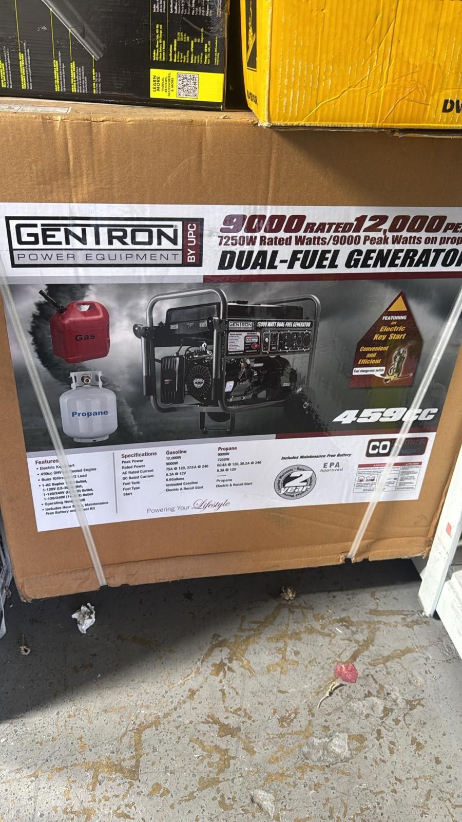 GENTRON DUAL FUEL 12000 WATTS  PORTABLE GENERATOR NEW 