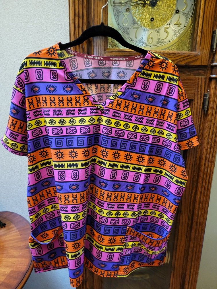 Scrubs Top.  Polyester & Spandex  Size 2X