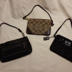 Excellent condition COACH Signature Jacquard Clutch/Pouch Minis - See Pics And Descriptions