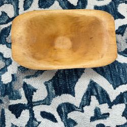 Wood Dough Bowl Vintage Distressed Small 12.5” X 7.5”