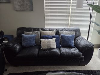 Black Leather Sofa And loveseat Set 