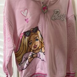Barbie Zip Up Sweater Size 7 Girls