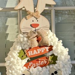 Custom Easter bunny wreath