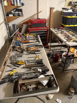 make an offer - Large Mixed Hand Tool Lot and tool box - all or nothing